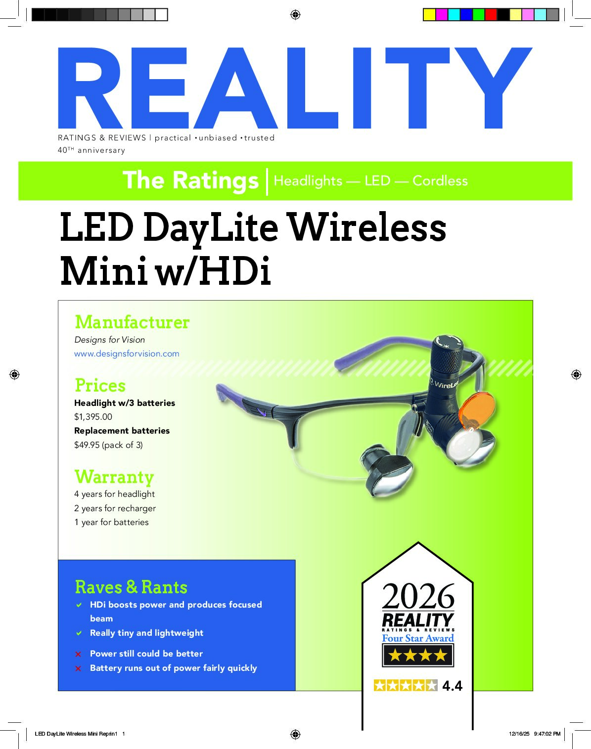 Reality Review LED DayLite Wireless Mini Reprint