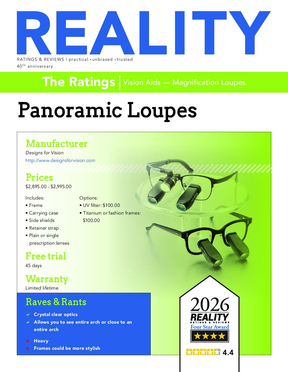 Reality Review Panoramic Loupes Reprint_Ratings